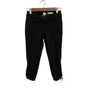 Lucy Hatha Collection Cropped Leggings Black Women Size Small Mid Rise